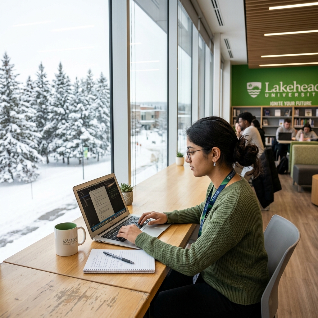 Student studying in Canada